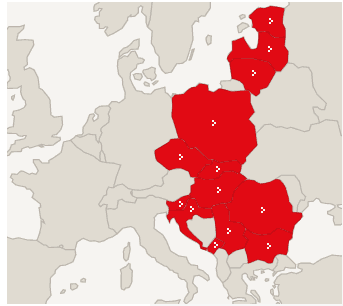 Europakarte mit Staaten aus denen unsere Gründungsmitglieder kommen